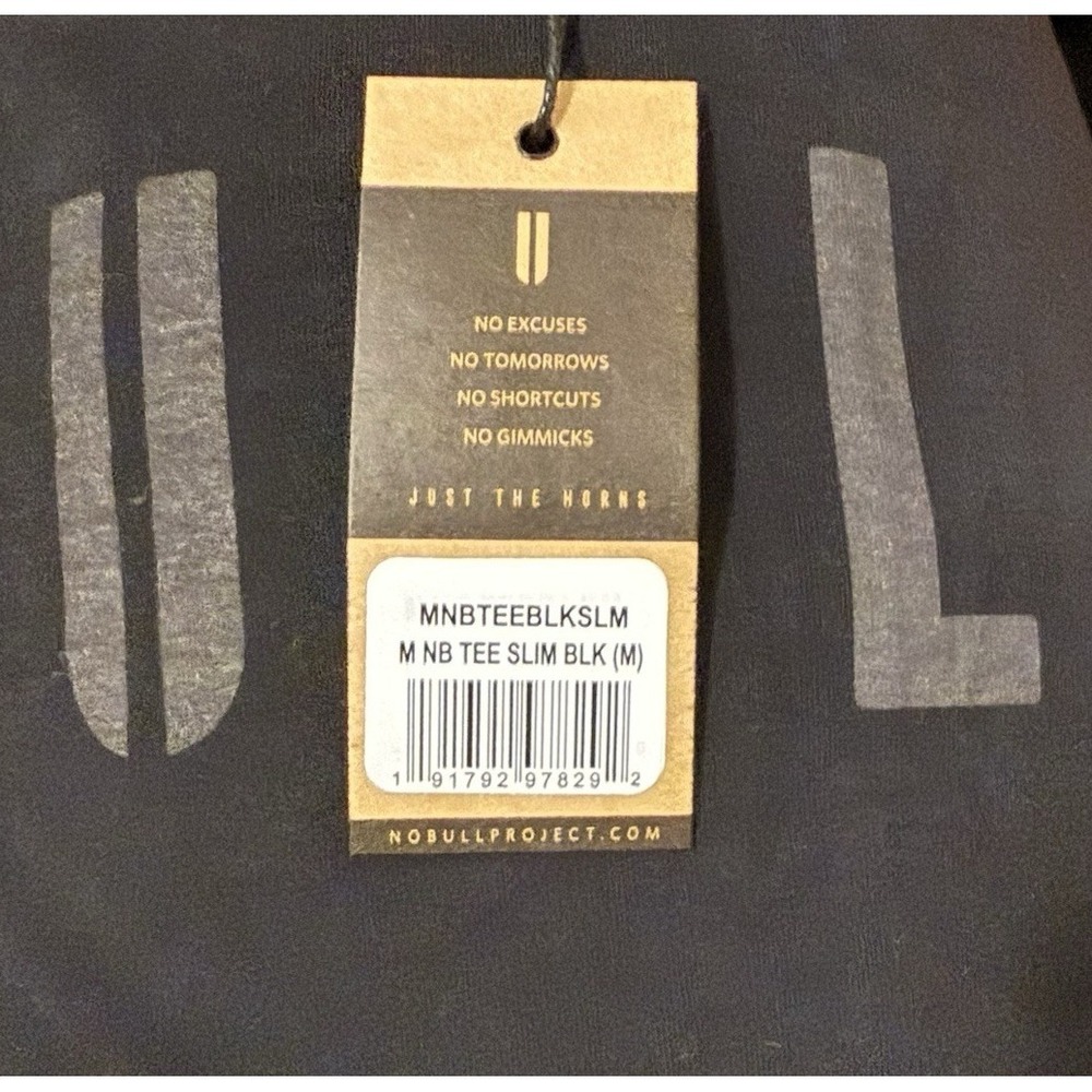 NOBULL Men's Workout Tee Slim Fit Black Size Medium Chest Logo NEW Athletic Soft - Picture 4 of 8